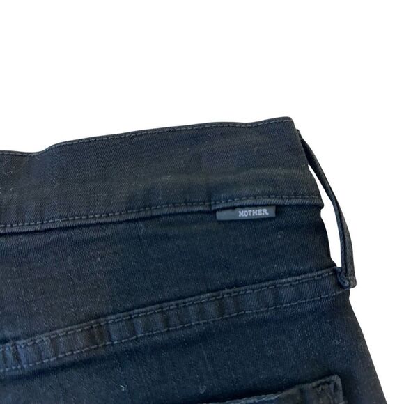 Mother Demin Black High Waisted Rascal Knicker Fray‎ Jeans, 26 - Picture 6 of 13